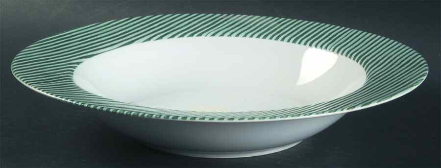 Marina Green Large Rim Soup Bowl by Interiors (PTS)-1