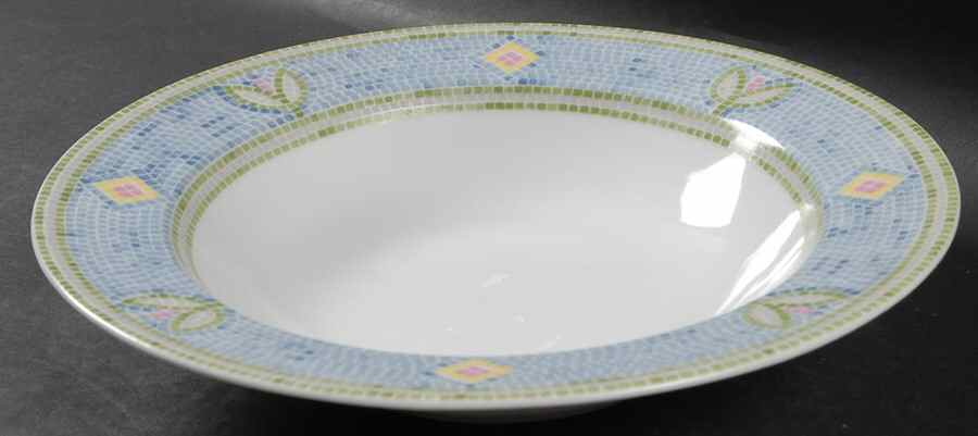 Napoli Blue Large Rim Soup Bowl by Interiors (PTS)-1