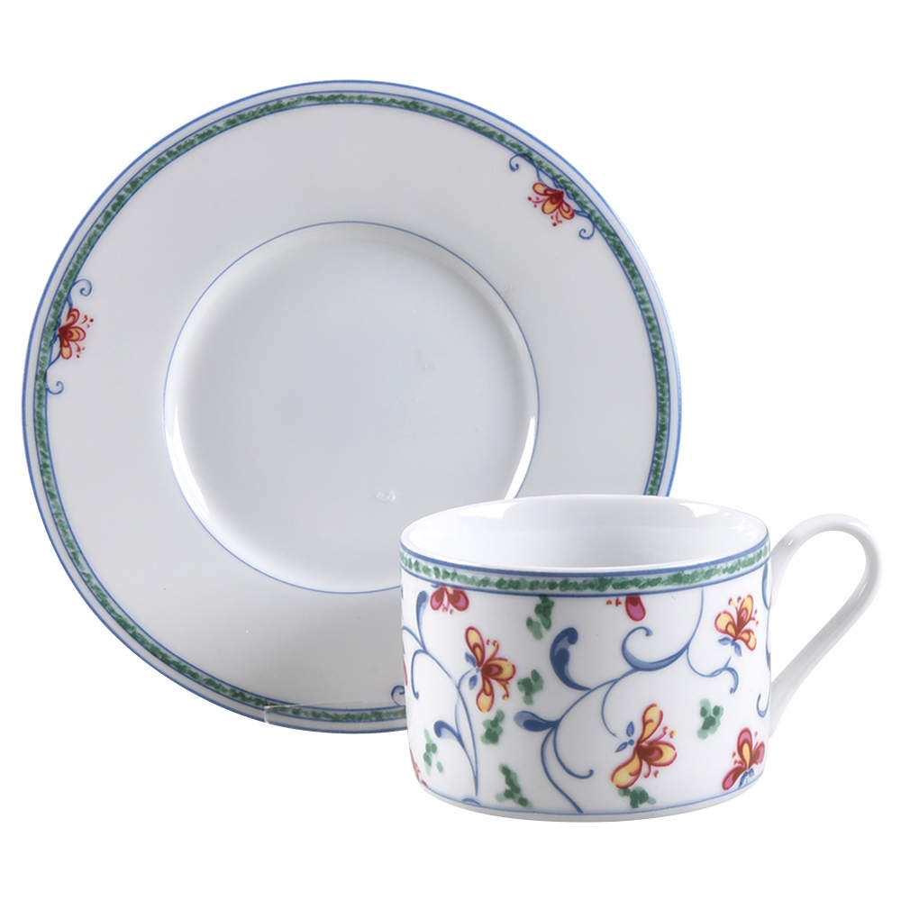 Portuguese Tile Flat Cup & Saucer Set by Interiors (PTS)-1