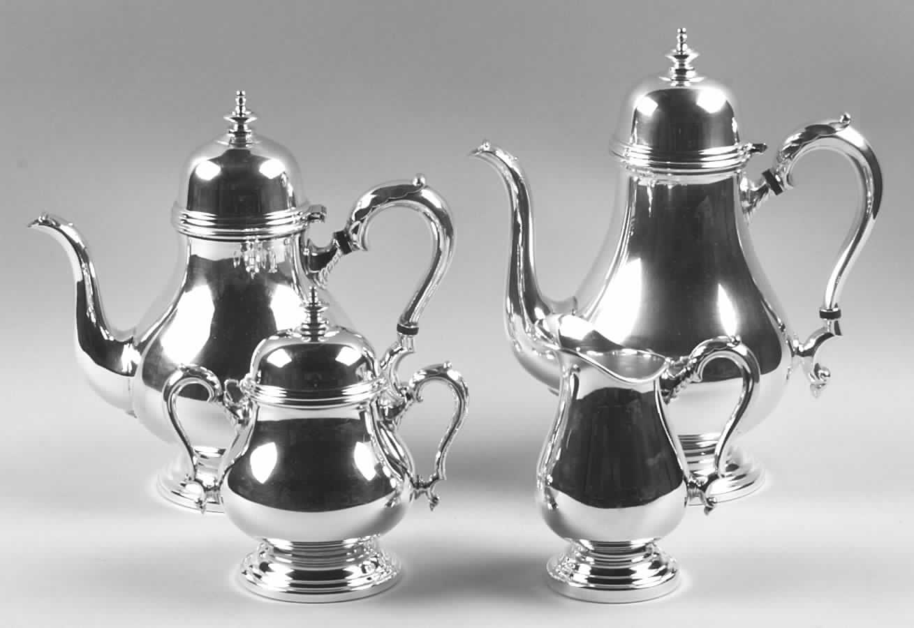 Georgian Castle (Silverplate, Hollowware) (4 Piece) Silverplate Tea Set by International Silver-1