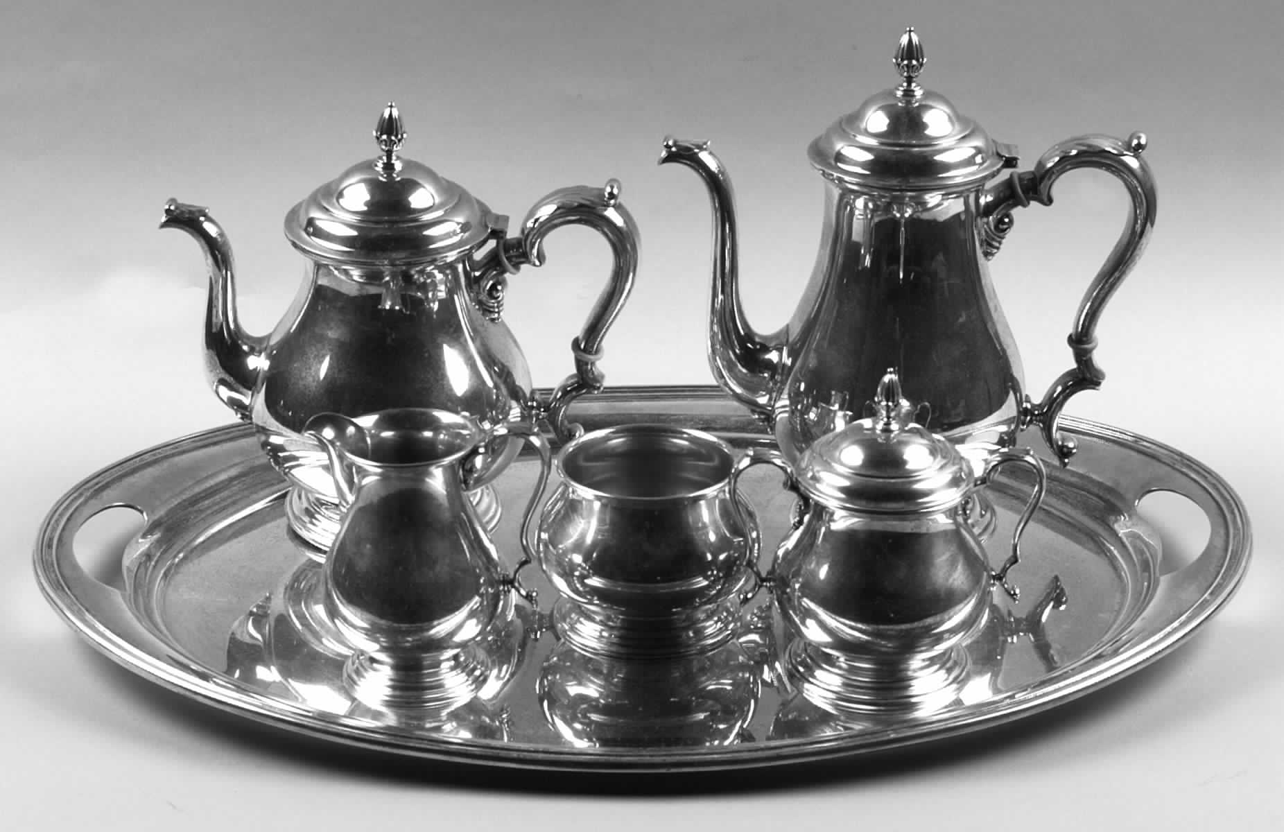 Sterling Hollowware 6 Piece Tea Set (SCP, STP, SCR, SSU, SWB, WTL) by International Silver-1