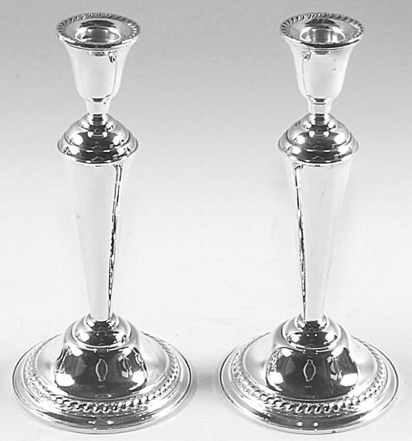 Sterling Hollowware Pair of Candlesticks by International Silver-1