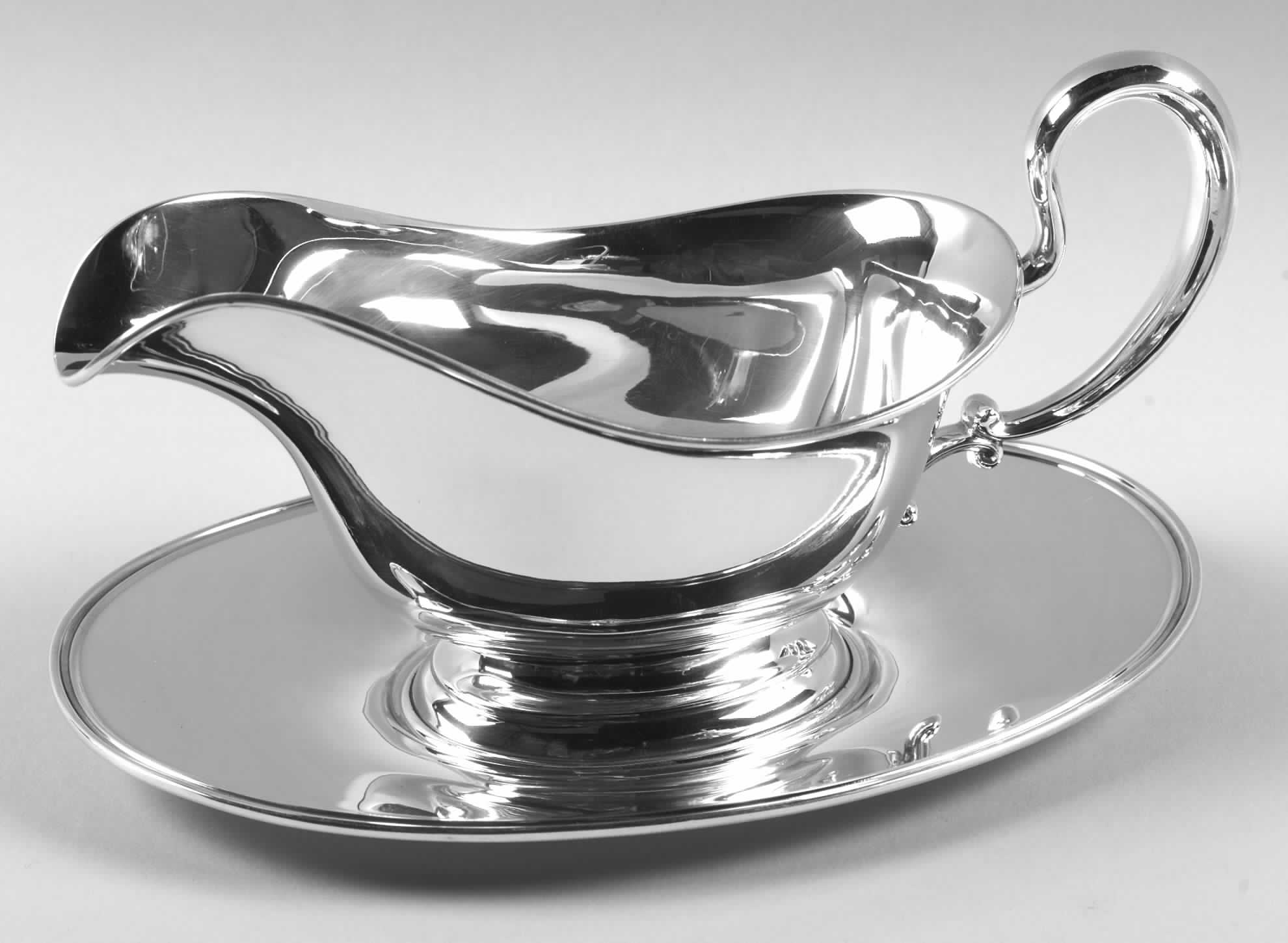 Sterling Hollowware Sterling Gravy Boat & Underplate by International Silver-1