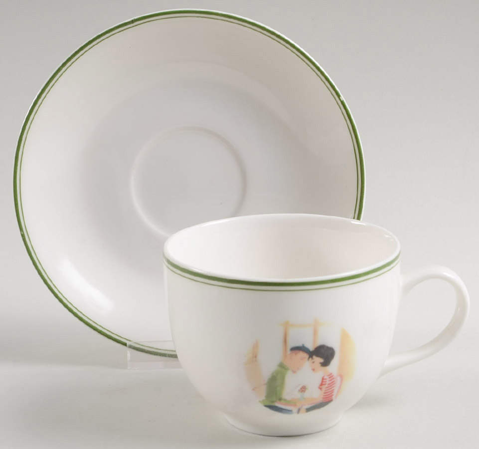 Amour Flat Cup & Saucer Set by International-1