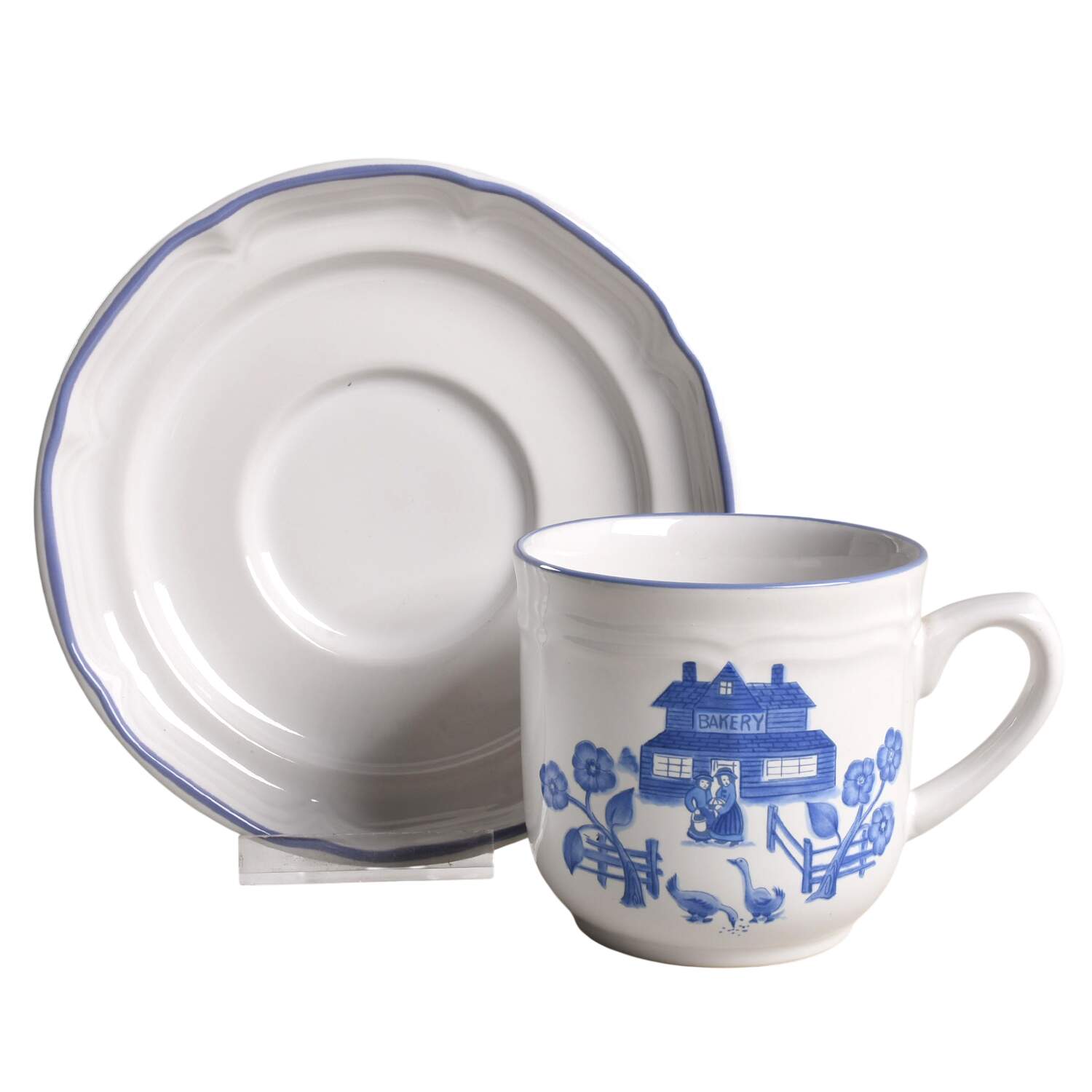 Apple Pie Flat Cup & Saucer Set by International-1