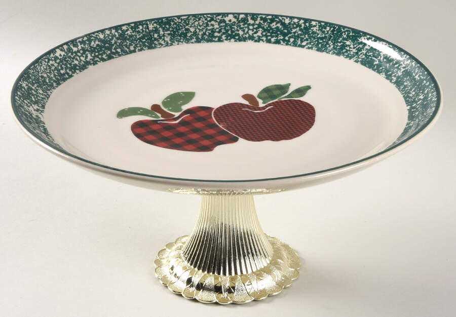 Applejack Cake Stand with 4"-5" Metal Pedestal  Hc by International-1