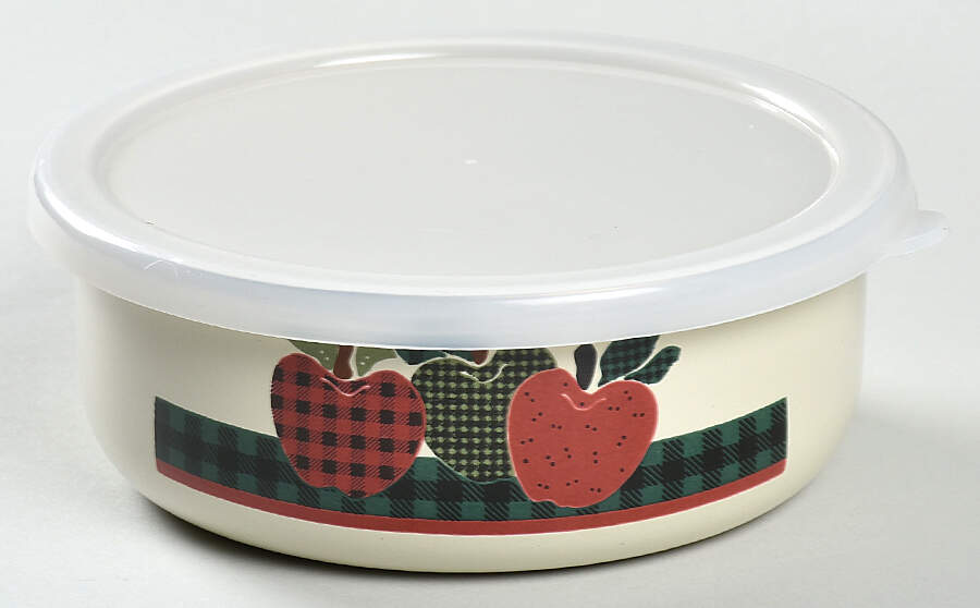 Applejack 5" Metal Bowl W/Plastic Lid by International-1