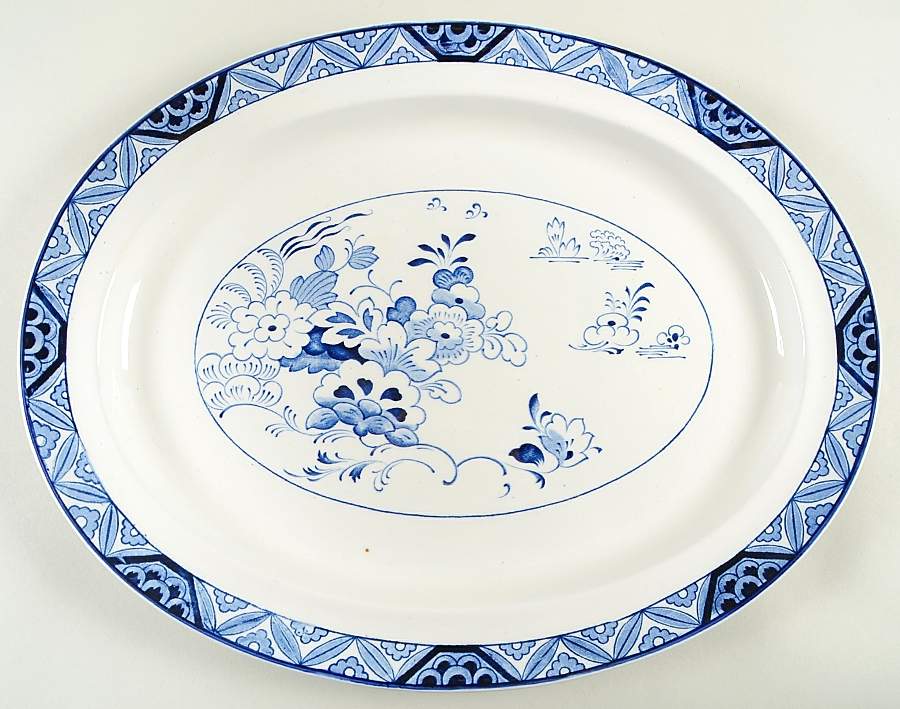 Blue Lotus 11" Chop Plate (Round Platter) by International-1