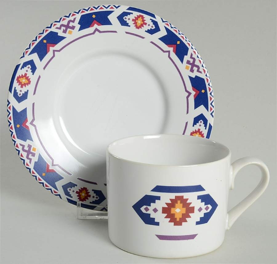 Blue Ridge Flat Cup & Saucer Set by International-1