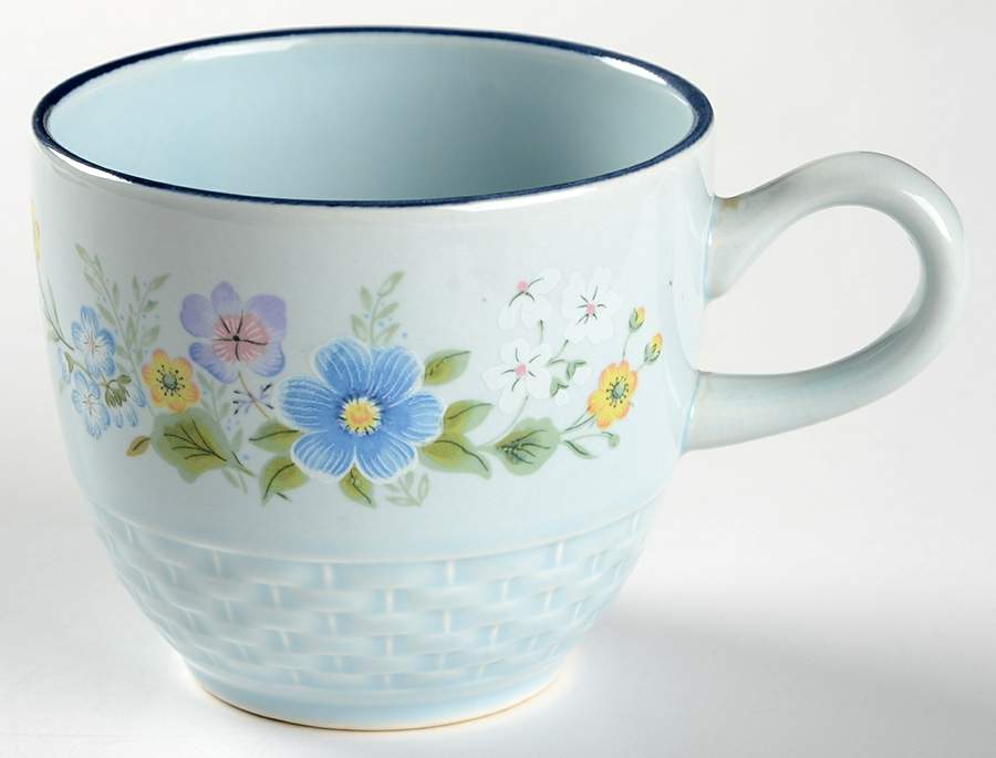 Blue Satin Flat Cup by International-1
