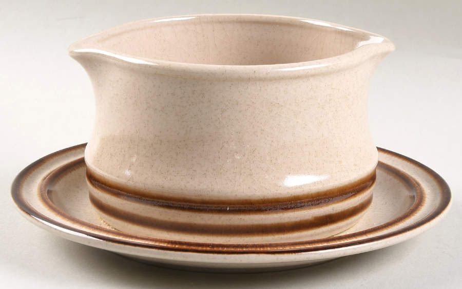 Brandy Round Gravy Boat/Attached Underplate by International-1