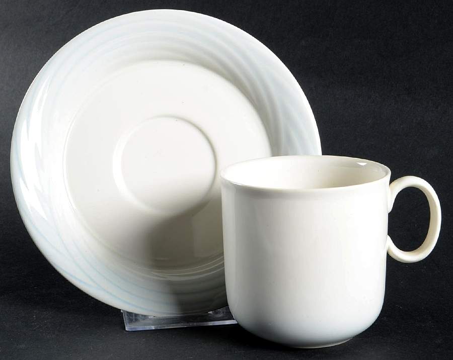 Cameo Blue Flat Cup & Saucer Set by International-1