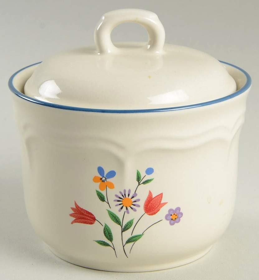 Calico Sugar Bowl & Lid by International-1