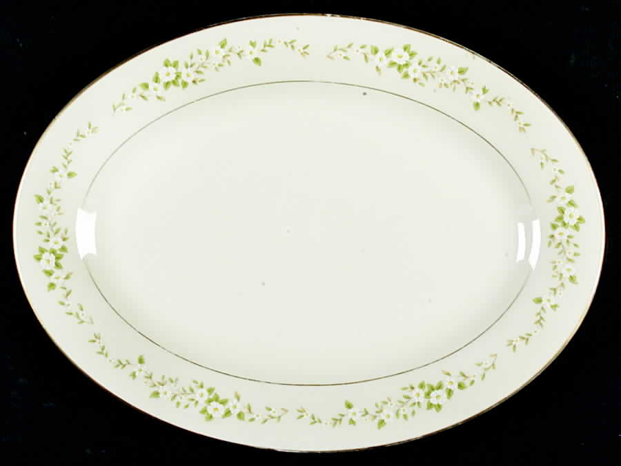 Camellia 14" Oval Serving Platter by International-1