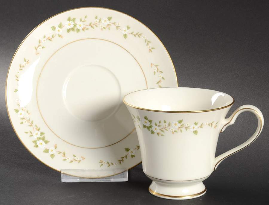 Camellia Footed Cup & Saucer Set by International-1