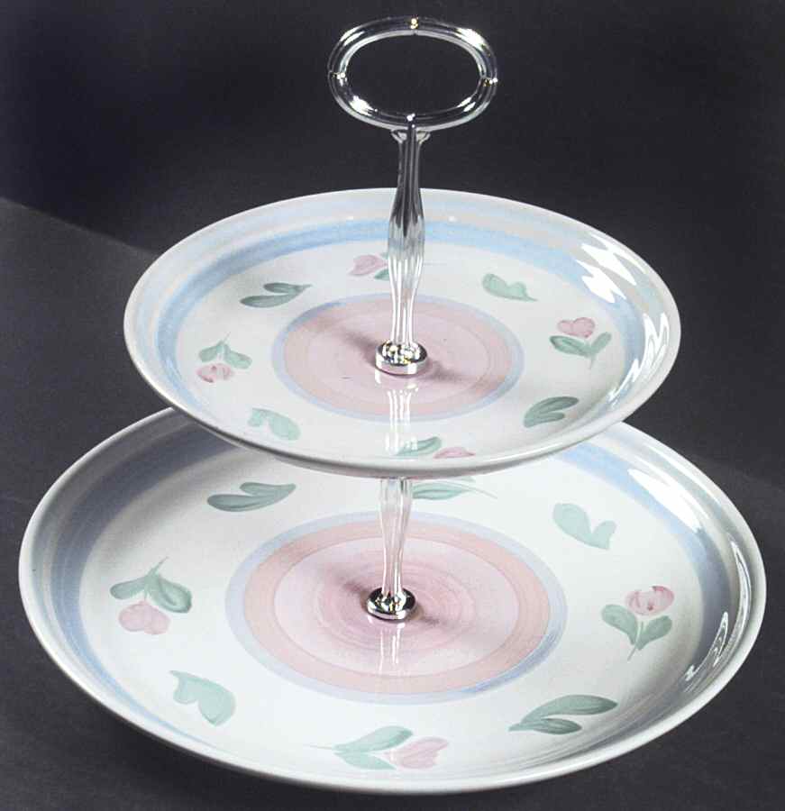 Capri 6 5/8"-10"  2 Tiered Serving Tray (Dp, Sp) HC by International-1