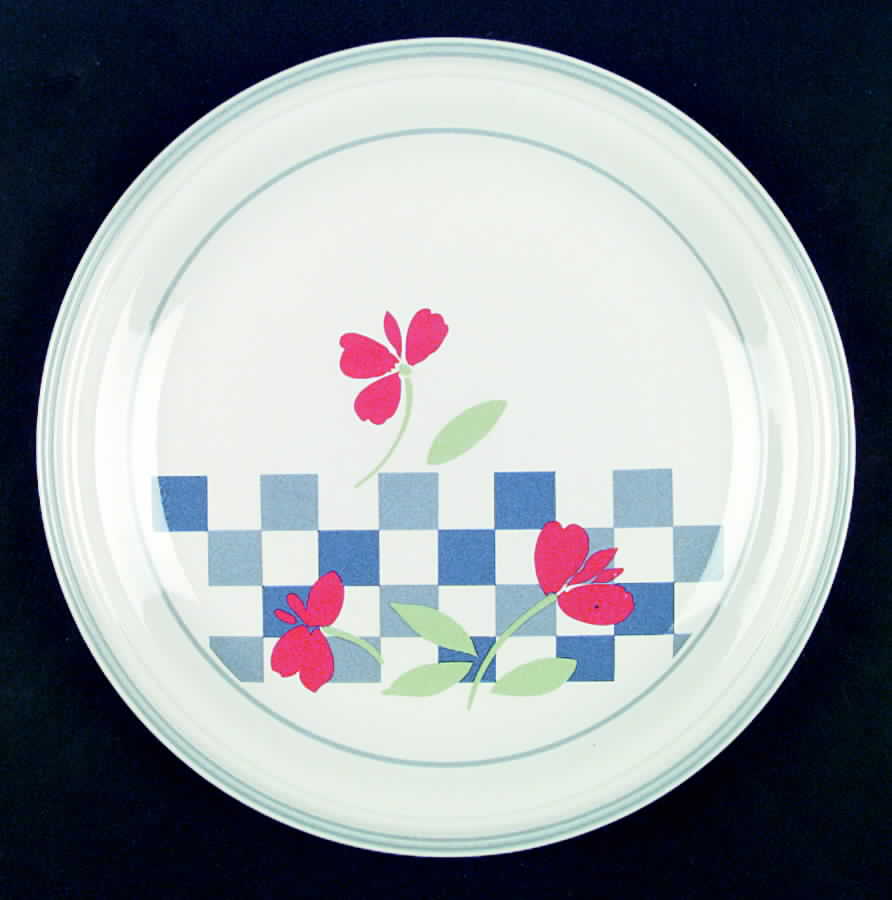 Check It Blue Dinner Plate by International-1
