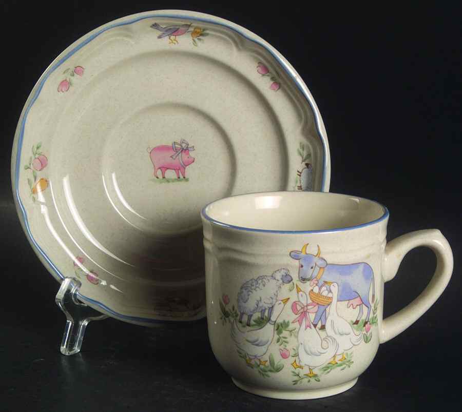 Chit Chat Flat Cup & Saucer Set by International-1