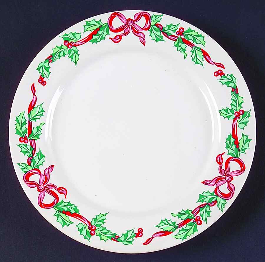 Christmas Ribbons Salad Plate by International-1