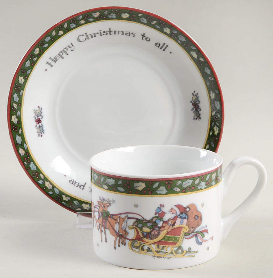 Christmas Story Flat Cup & Saucer Set by International-1