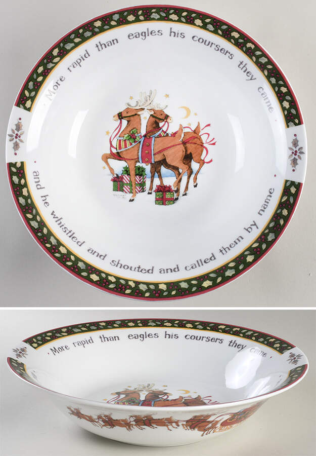 Christmas Story 12" Round Vegetable Bowl by International-1
