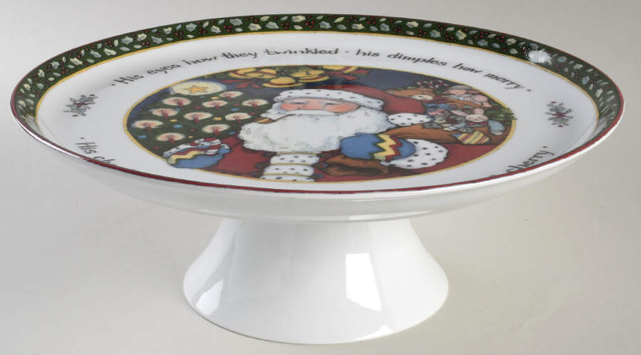 Christmas Story 11" Diameter Pedestal Cake Stand by International-1