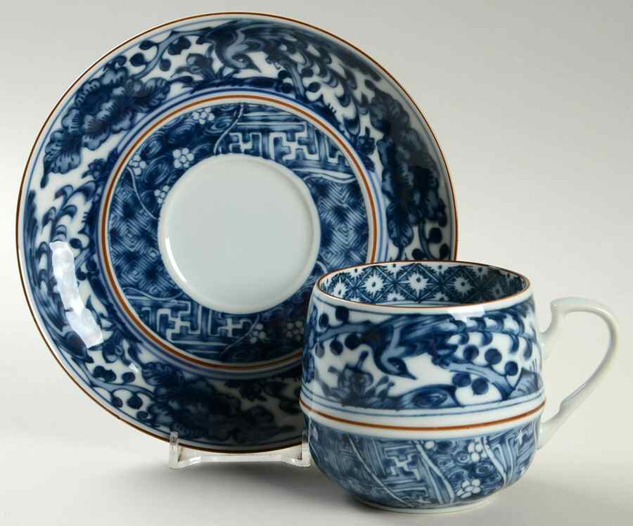 Ching Te Chen Flat Cup & Saucer Set by International-1