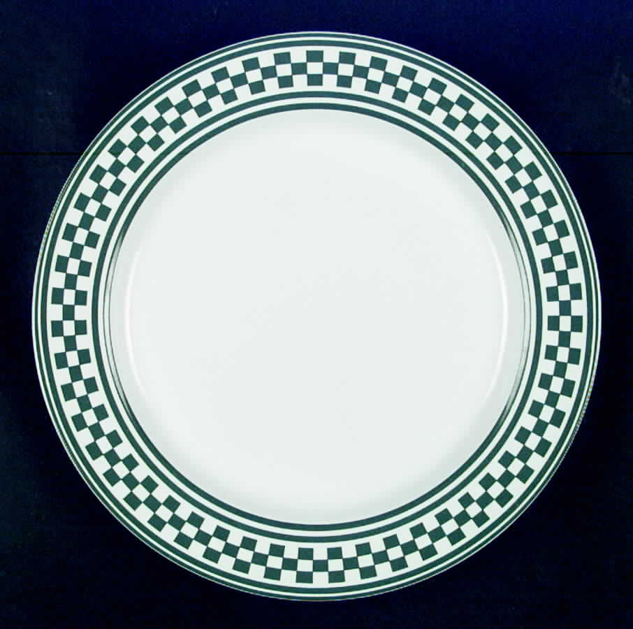 Classic Checks Green Dinner Plate by International-1