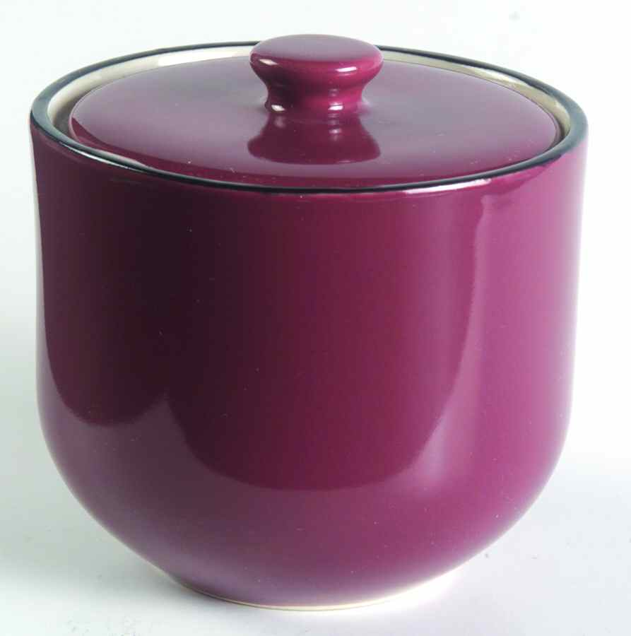 Colors of Celebration Burgundy Sugar Bowl & Lid by International-1