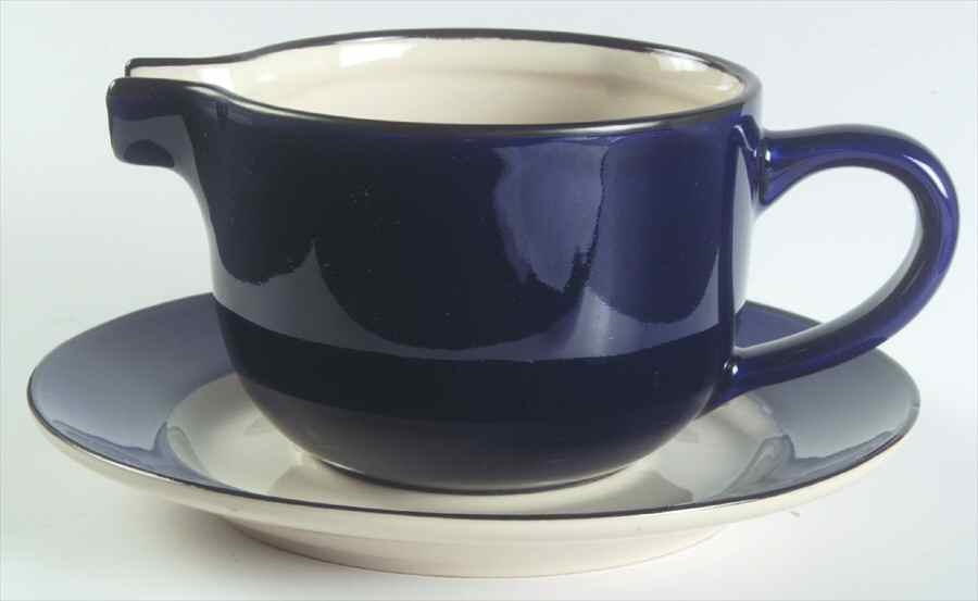 Colors of Celebration Cobalt Gravy Boat & Underplate by International-1