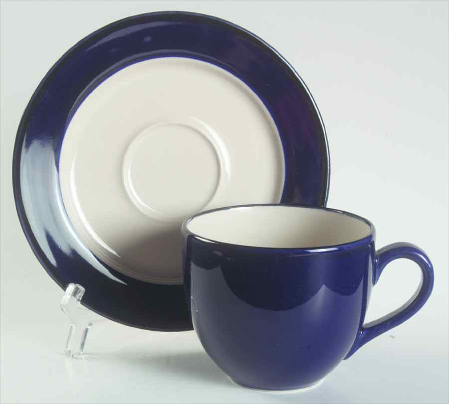 Colors of Celebration Cobalt Flat Cup & Saucer Set by International-1