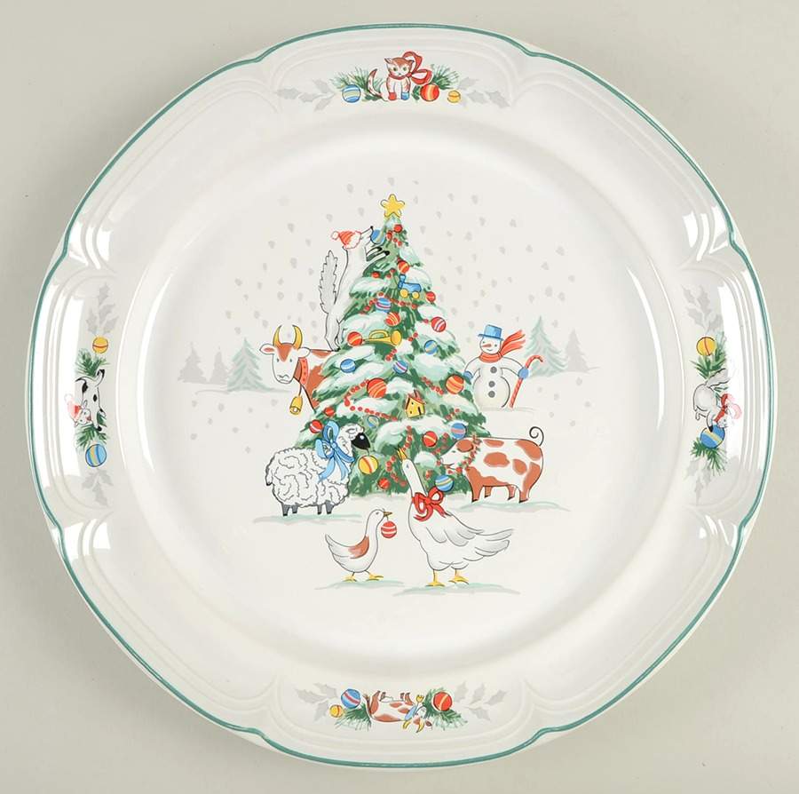 Country Christmas 12" Chop Plate (Round Platter) by International-1