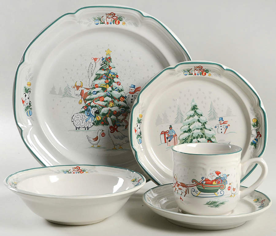 Country Christmas 5 Piece Place Setting by International-1