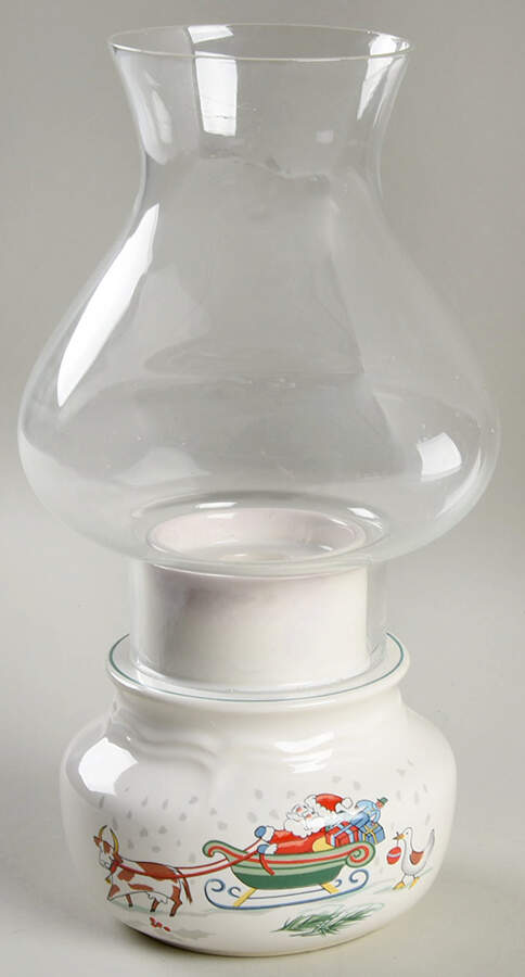 Country Christmas Hurricane Lamp & Globe by International-1