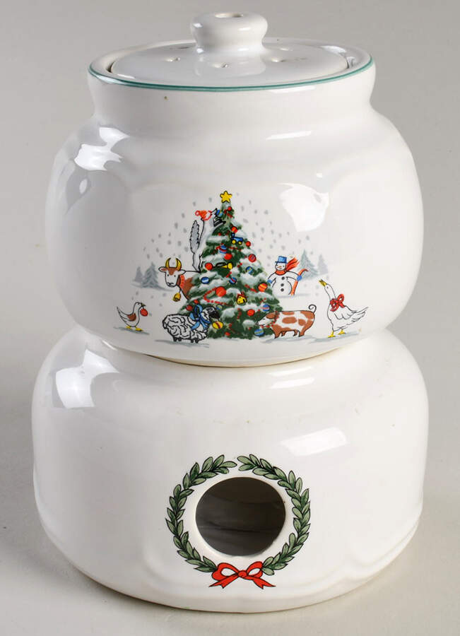Country Christmas Potpourri & Lid with Stand by International-1