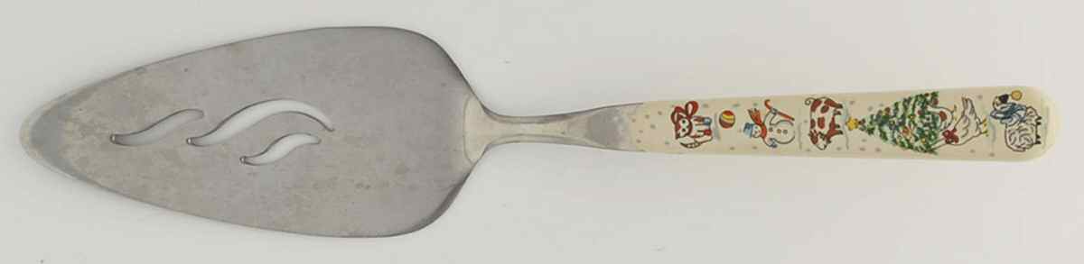 Country Christmas Pie Server with Stainless Blade by International-1