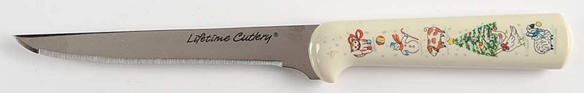 Country Christmas Filet Knife with Stainless Blade by International-1