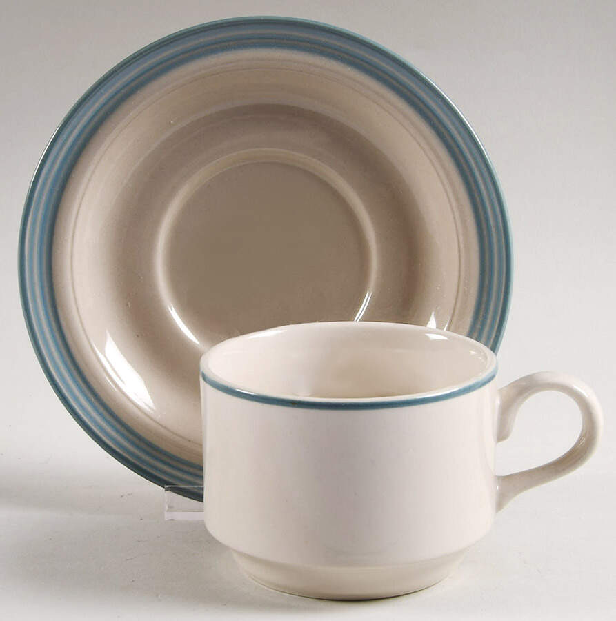 Cote D'Azure Flat Cup & Saucer Set by International-1