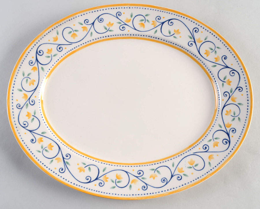 Country Dots 12" Oval Serving Platter by International-1