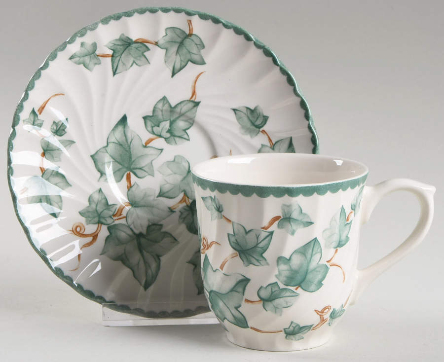 Country Vine Flat Cup & Saucer Set by International-1