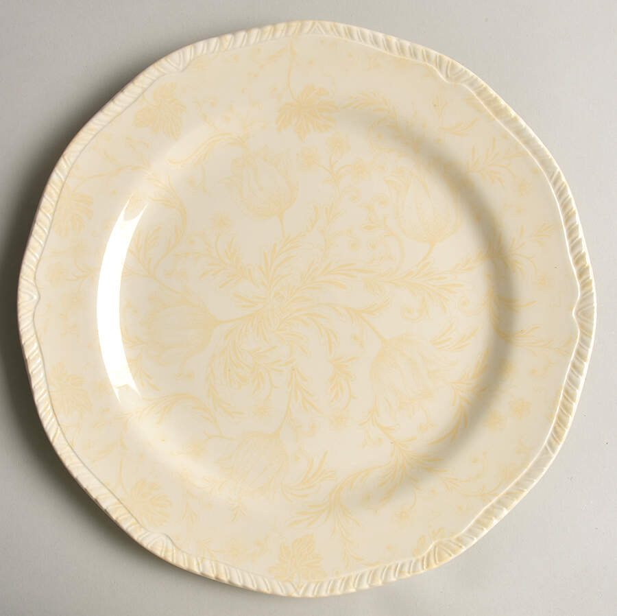 Damask Ivory Dinner Plate by International-1