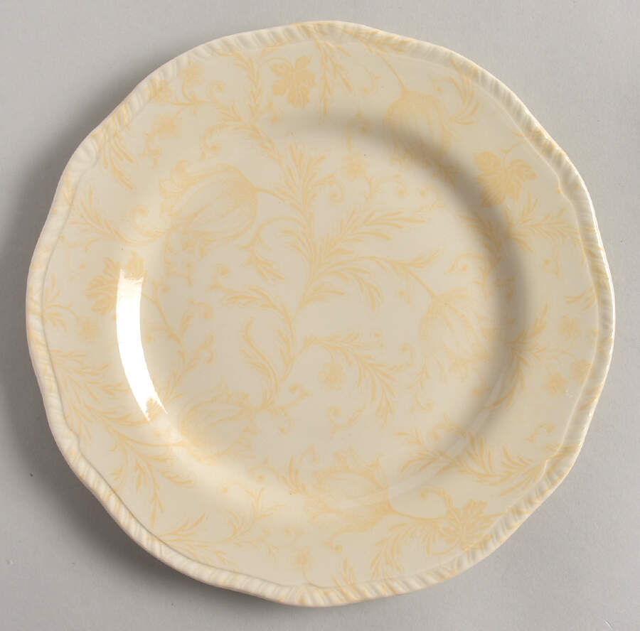 Damask Ivory Salad Plate by International-1