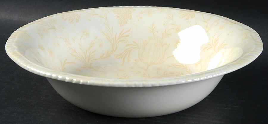 Damask Ivory 9" Round Vegetable Bowl by International-1