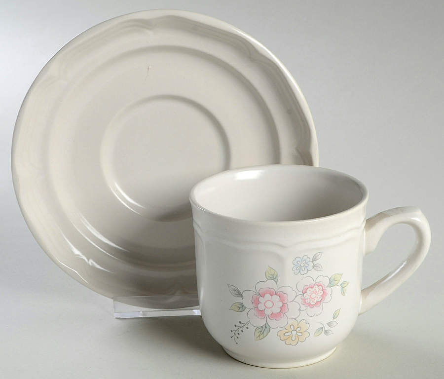 Dawn Flat Cup & Saucer Set by International-1