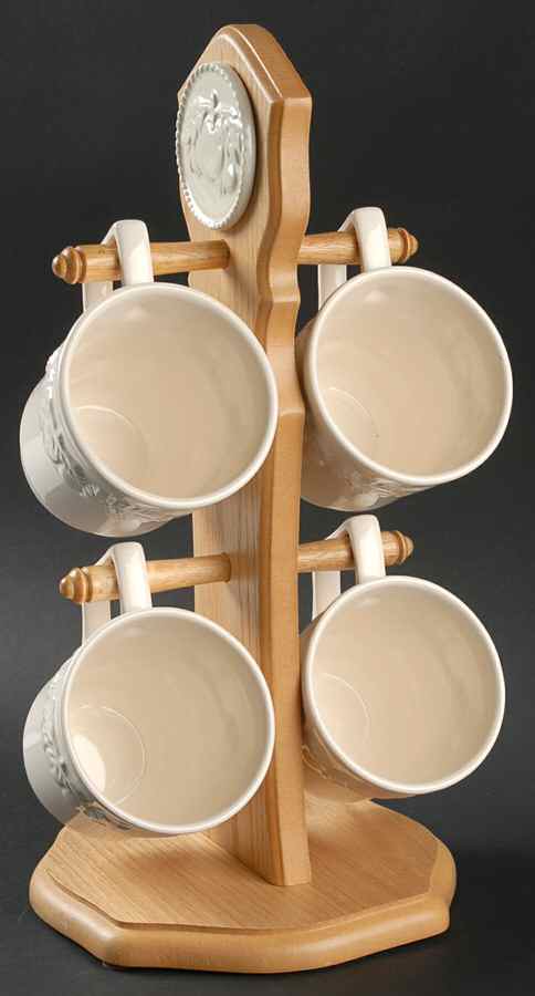 Devonshire Mug Tree & 4 Mugs by International-1