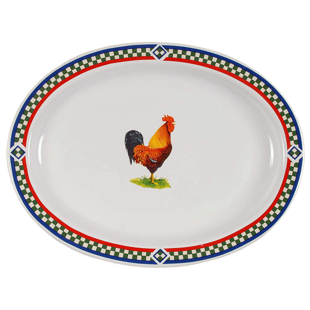 Ella's Rooster 14" Oval Serving Platter by International-1