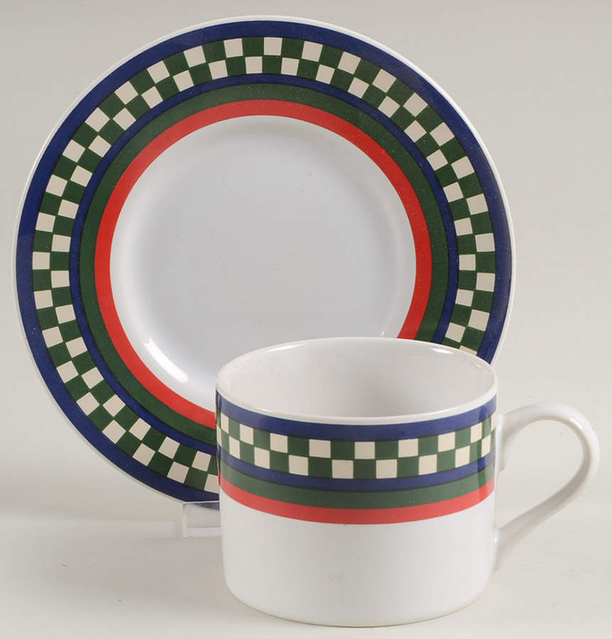 Ella's Rooster Flat Cup & Saucer Set by International-1