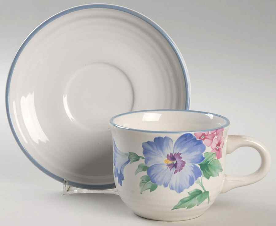 Enchantment Flat Cup & Saucer Set by International-1