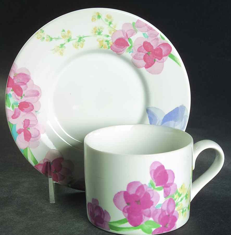 Floradale (China, Taiwan) Flat Cup & Saucer Set by International-1