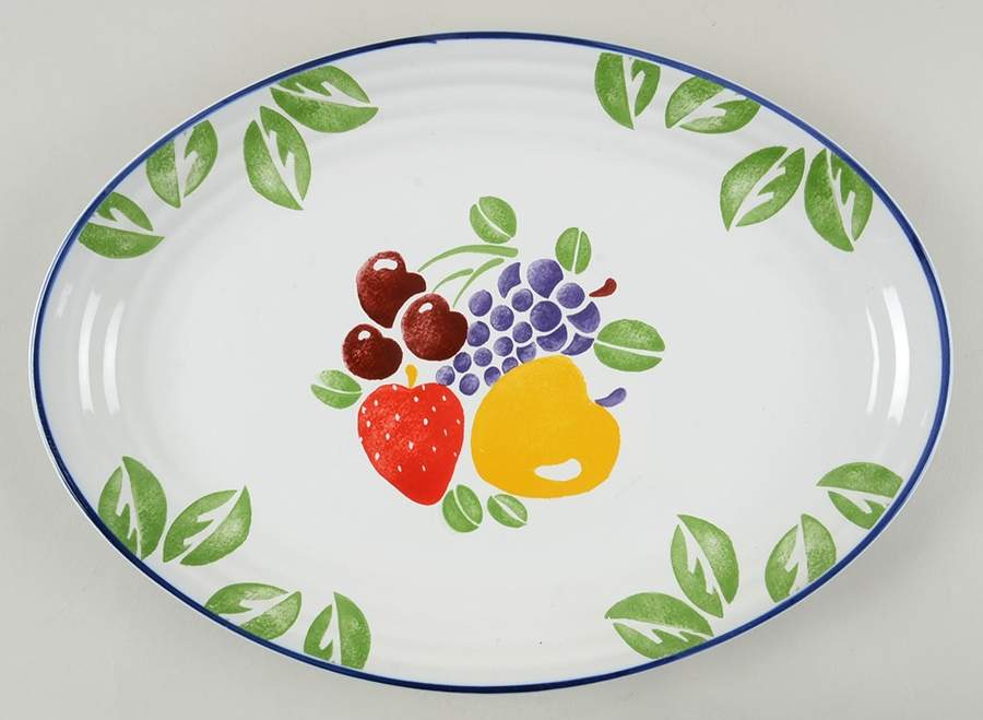 Fruit Fancy 14" Oval Serving Platter by International-1
